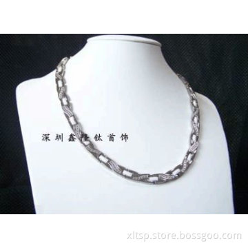 TT28 High Shiny Stainless Steel Necklace Imitation Jewelry